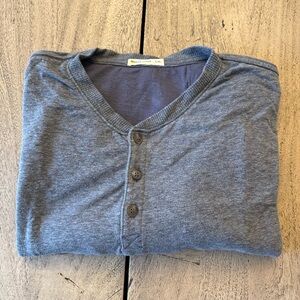 Marine Layer Double Knit Henley / Indigo Blue